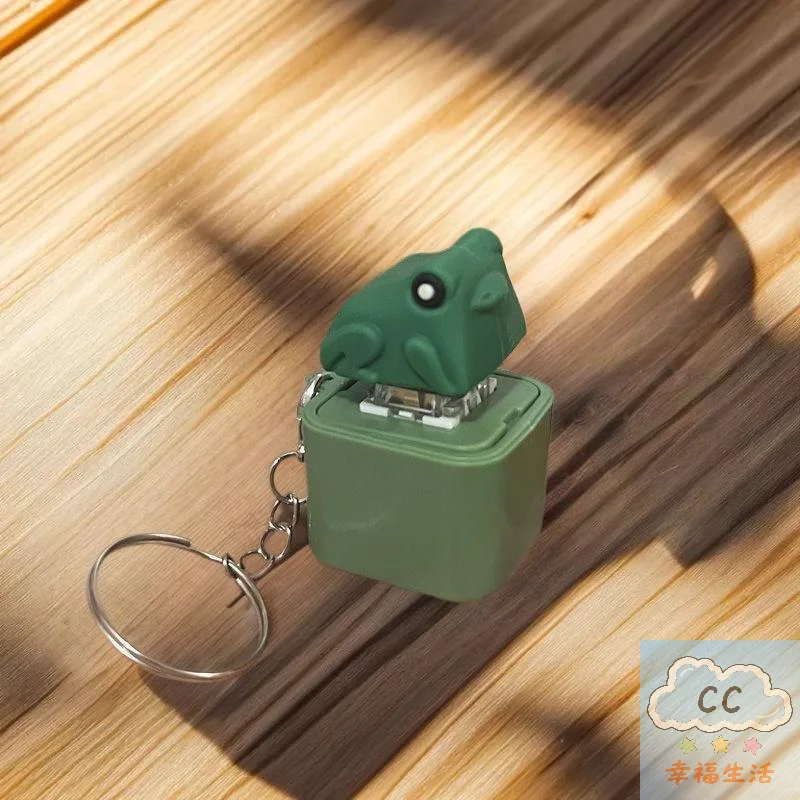مضحك كراكينج الضفدع بطة المفاتيح لوحة المفاتيح القابلة لإعادة الشحن تململ الفرس الصوت كيرينغ مع ضوء LED لتخفيف التوتر #2