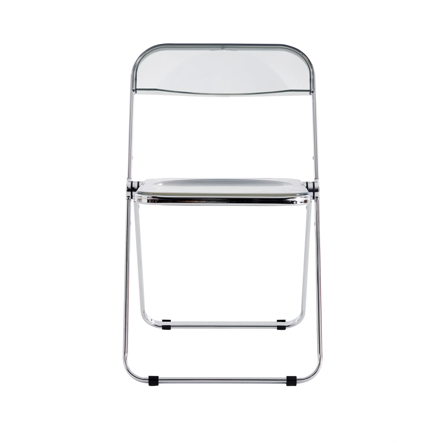 Gray Clear Transparent Folding Chair Chair Pc Plastic Living Room Seat