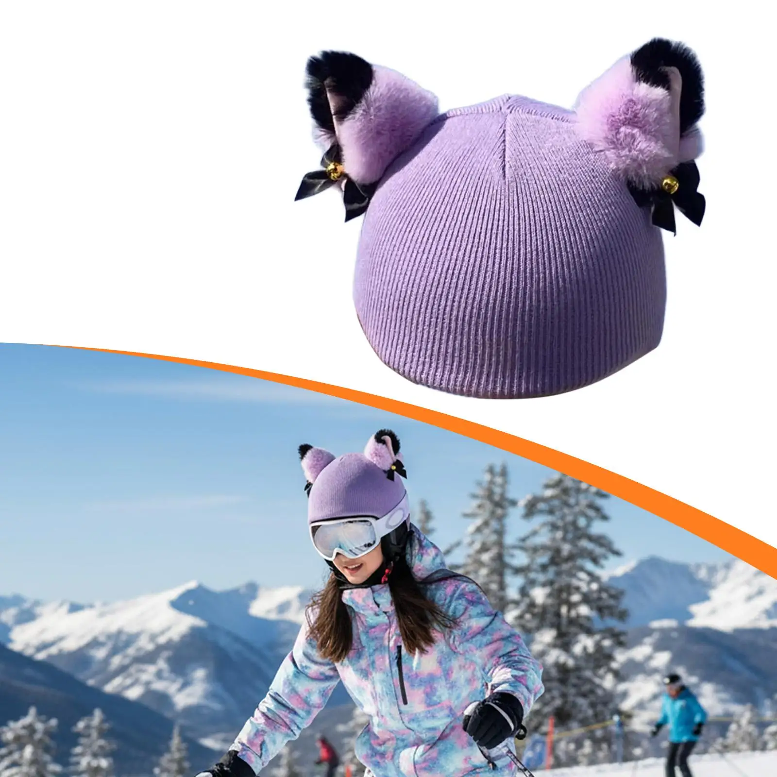 Housse de casque de Ski avec oreilles de chat, décoration amusante, Adorable housse de casque de Snowboard, couvre-chef d'hiver pour Ski, Sports d'hiver, enfants et adultes