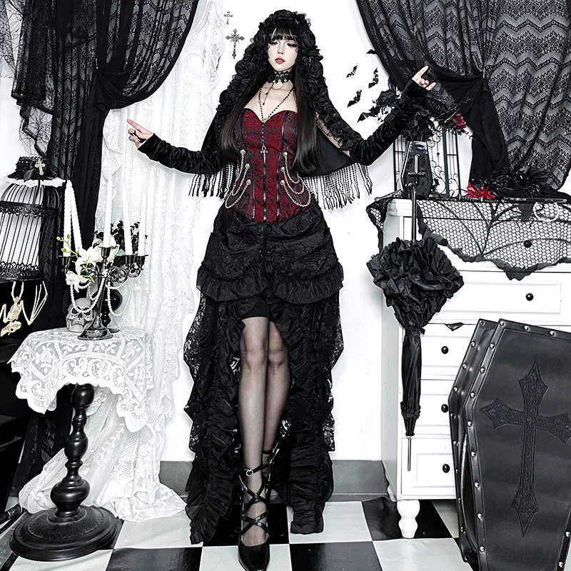 

Темный панк Винтаж Тонкий корсет Топ 2025 Новый готический стиль Сексуальная горячая девушка Модный дизайн Майка без бретелек Y2k Cos Одежда для вечеринок