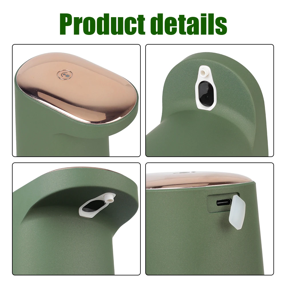 Per bagno cucina schiuma automatica Dispenser di sapone liquido schiuma Touchless a mano libera portatile USB ricaricabile 450ML