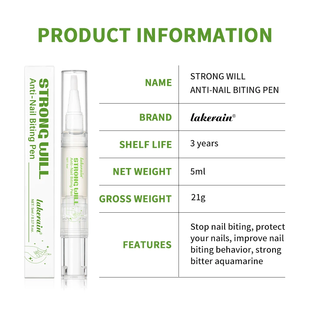 قلم أظافر مضاد للعض من Lakerain، قلم حماية أظافر للأطفال البالغين، قلم أظافر مرير، قلم إصبع للإقلاع عن تناول الطعام #6