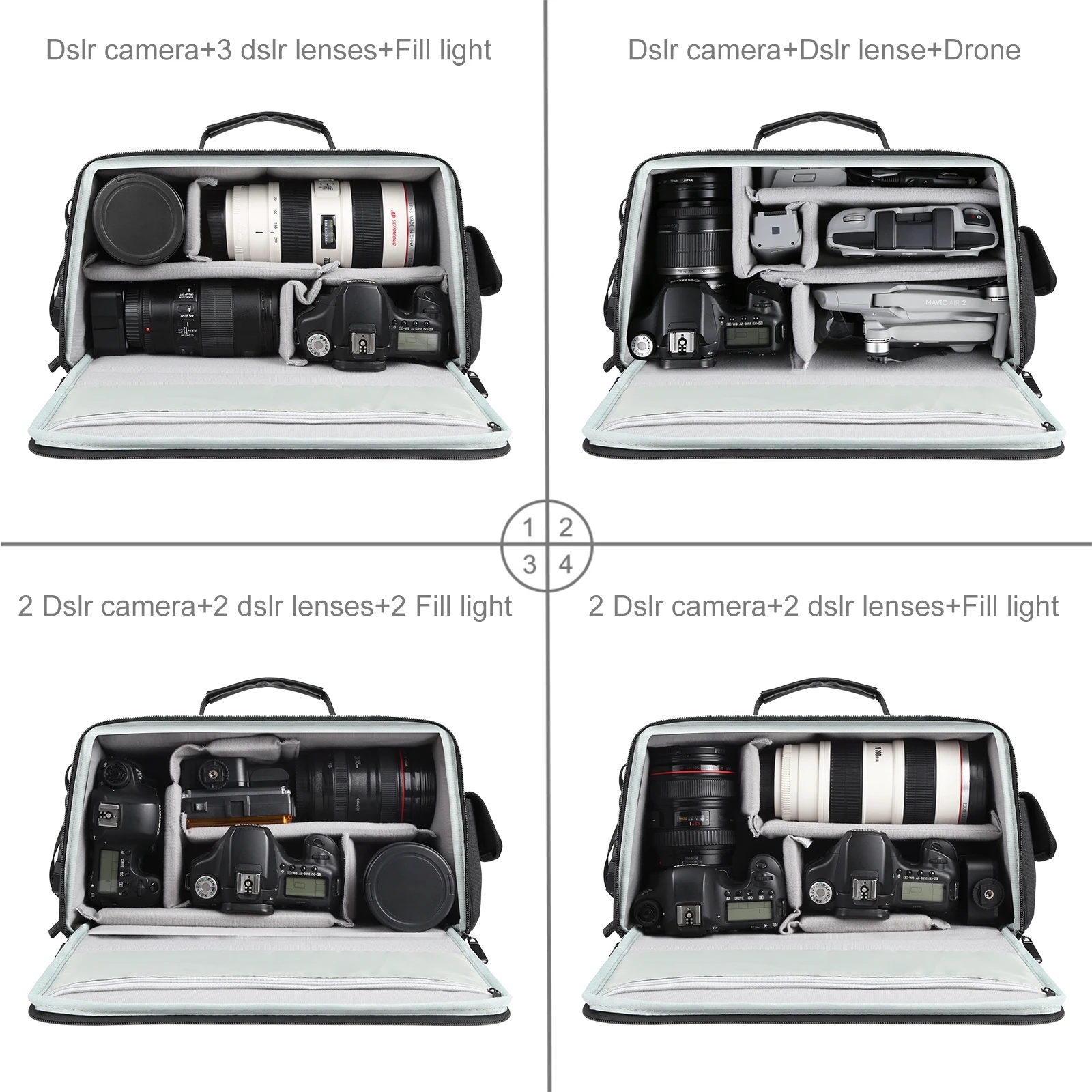 PULUZ Photography Camera Crossbody Shoulder Backpack DSLR Bag Handbag Photo Equipment Quakeproof Bags Digital Lens Storage Bag