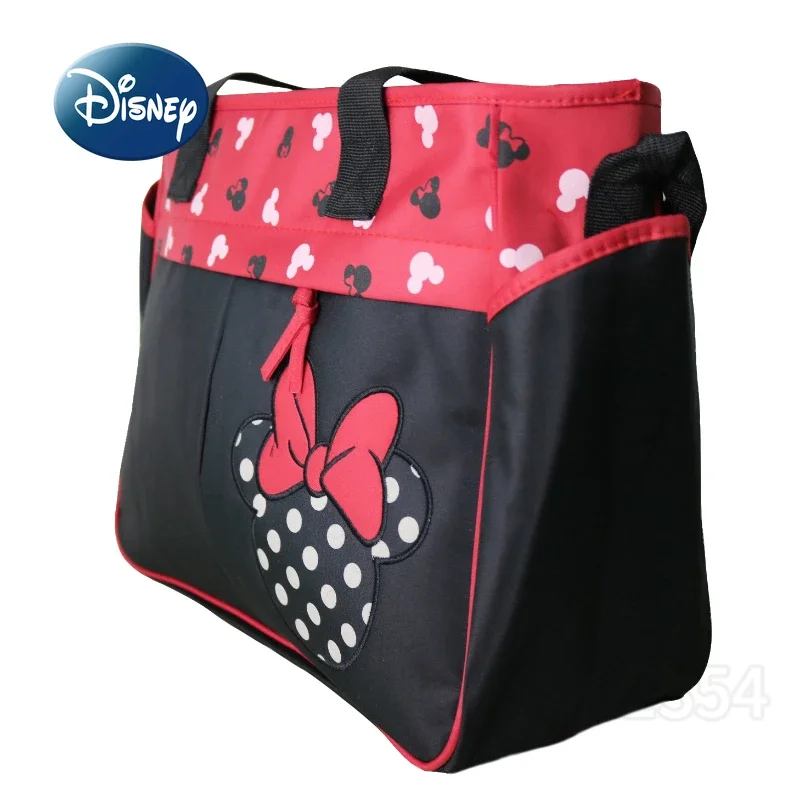 Disney Mickey nuevo bolso de pañales bolso de moda de dibujos animados bolso de bebé de 5 piezas de alta capacidad multifuncional bolsa de pañales