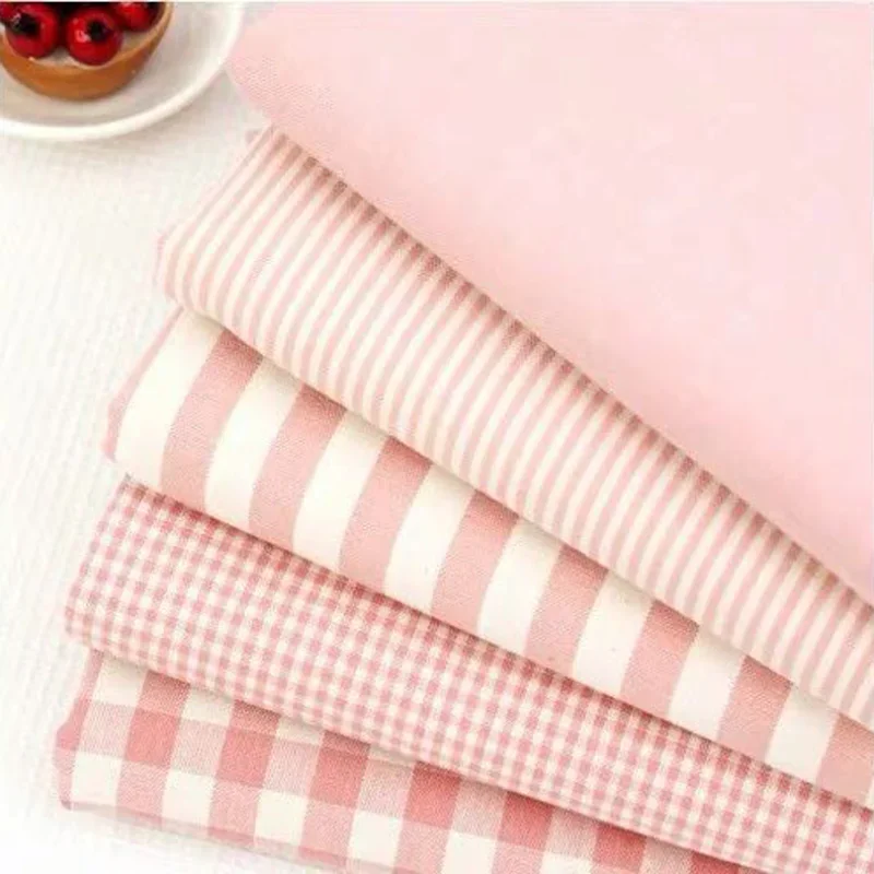 Free Shipping Rustic Style 100% Cotton Plaid Striped Fabric Bed Sheets Tablecloths Pillows Sofas Picnic Cloth DIY Home Fabrics