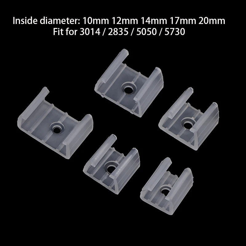 [E] 20PCS 10/12/14/17/20mm LED Strip Fix Clips Connector For Fixing 2835 Neon Light 220V COB Plastic Buckle Flexible Accessories - view 3