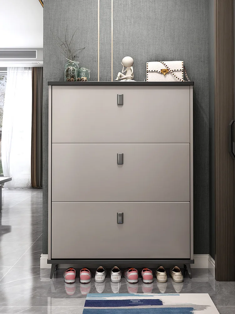 HM6 Ultra-thin shoe cabinet home door 2024 new hot-selling tipping bucket entrance porch cabinet integrated simple storage