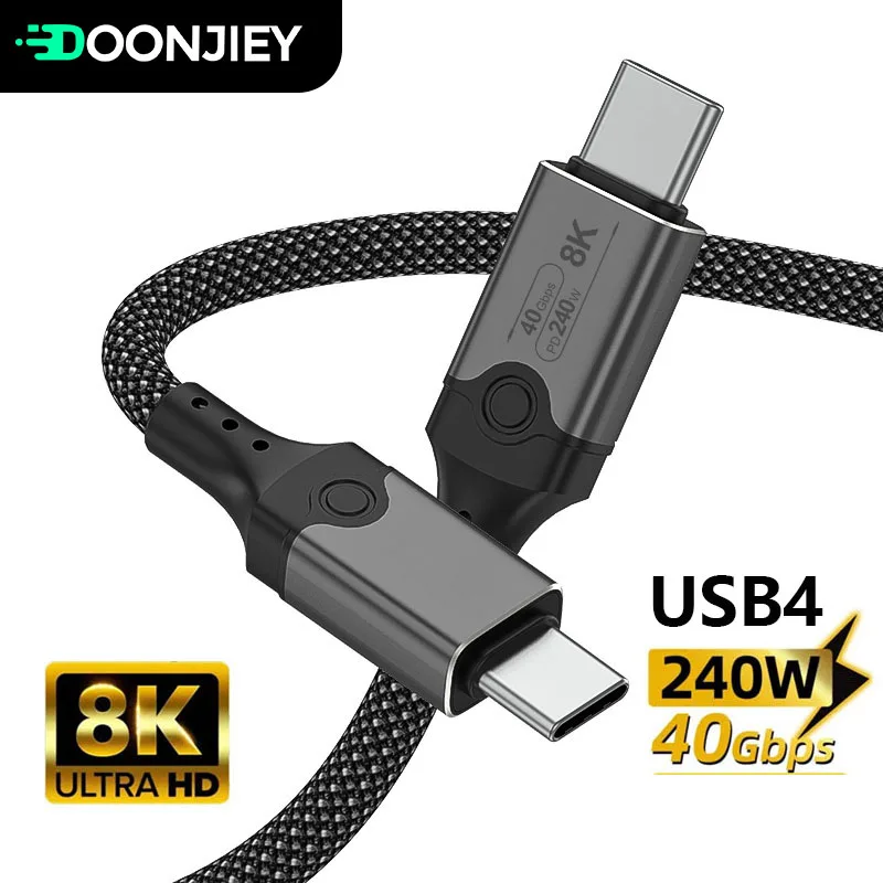 Thunderbolt 4 USB C Cable USB4 Type C to Type-C Charge Data Cable 8K@60Hz 40Gbps USB-C Cord for PS5 Nintendo Switch MacBook Pro