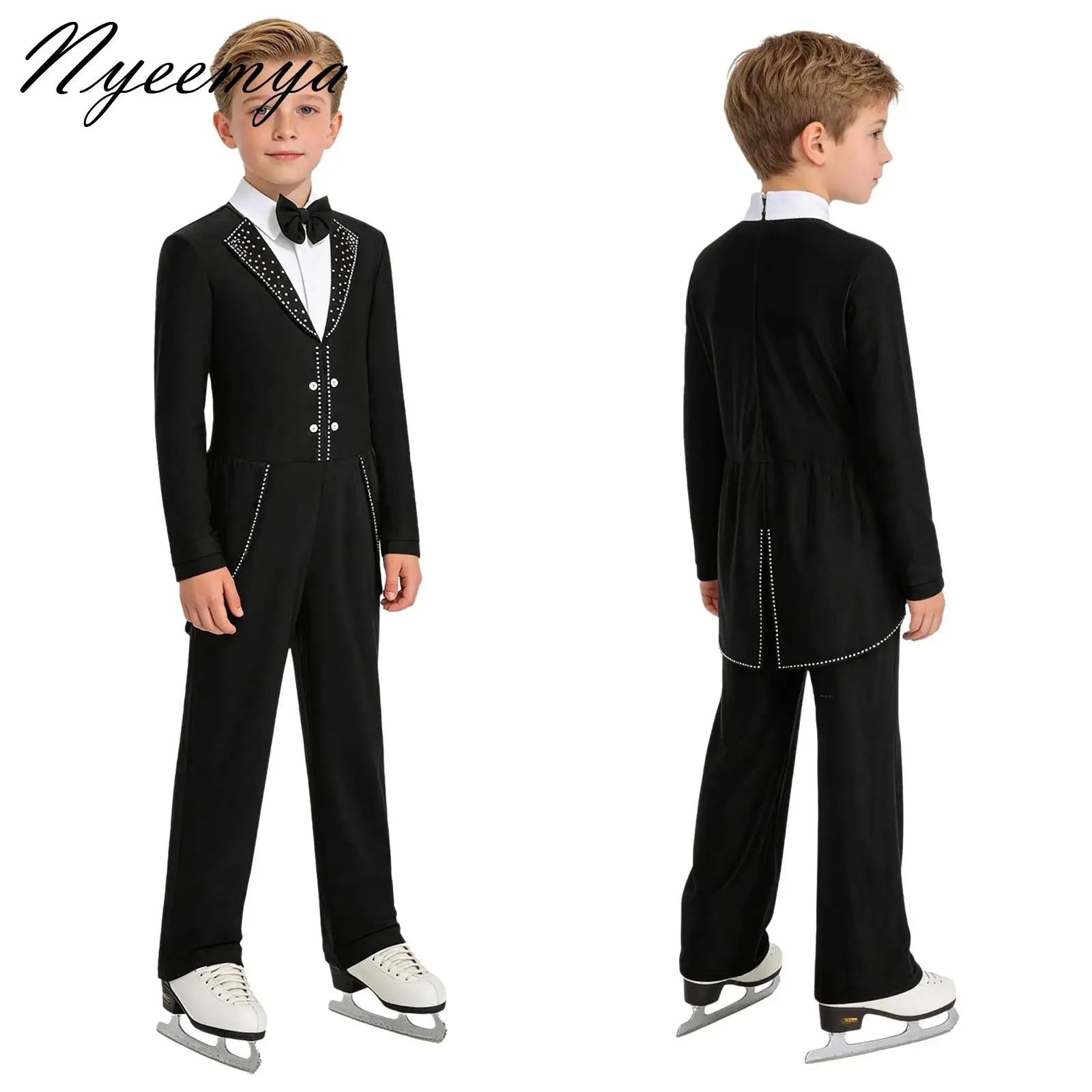 

Kids Girls Figure Skating Full Length Leotard Ballet Latin Jazz Dance Jumpsuit Disco Ballroom Stage Performance Magician Costume