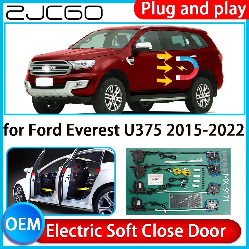 

ZJCGO for Ford Everest U375 2015-2022 Auto Pull Car Soft Close Kit Door Power Latch Electric Door Catch Soft Closing Assist