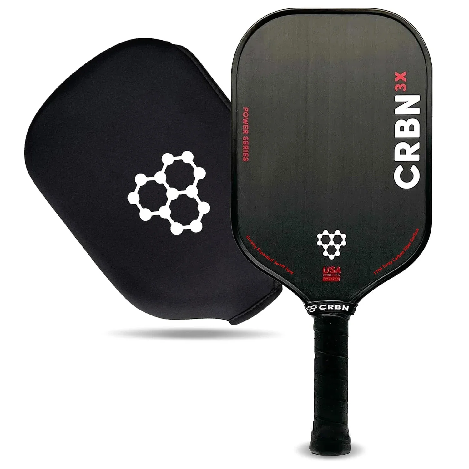 CRBN X Series Power Pickleball Paddle - Carbon Fiber Pickleball Paddle with Foam Injected Edges for Expanded Sweet Spot