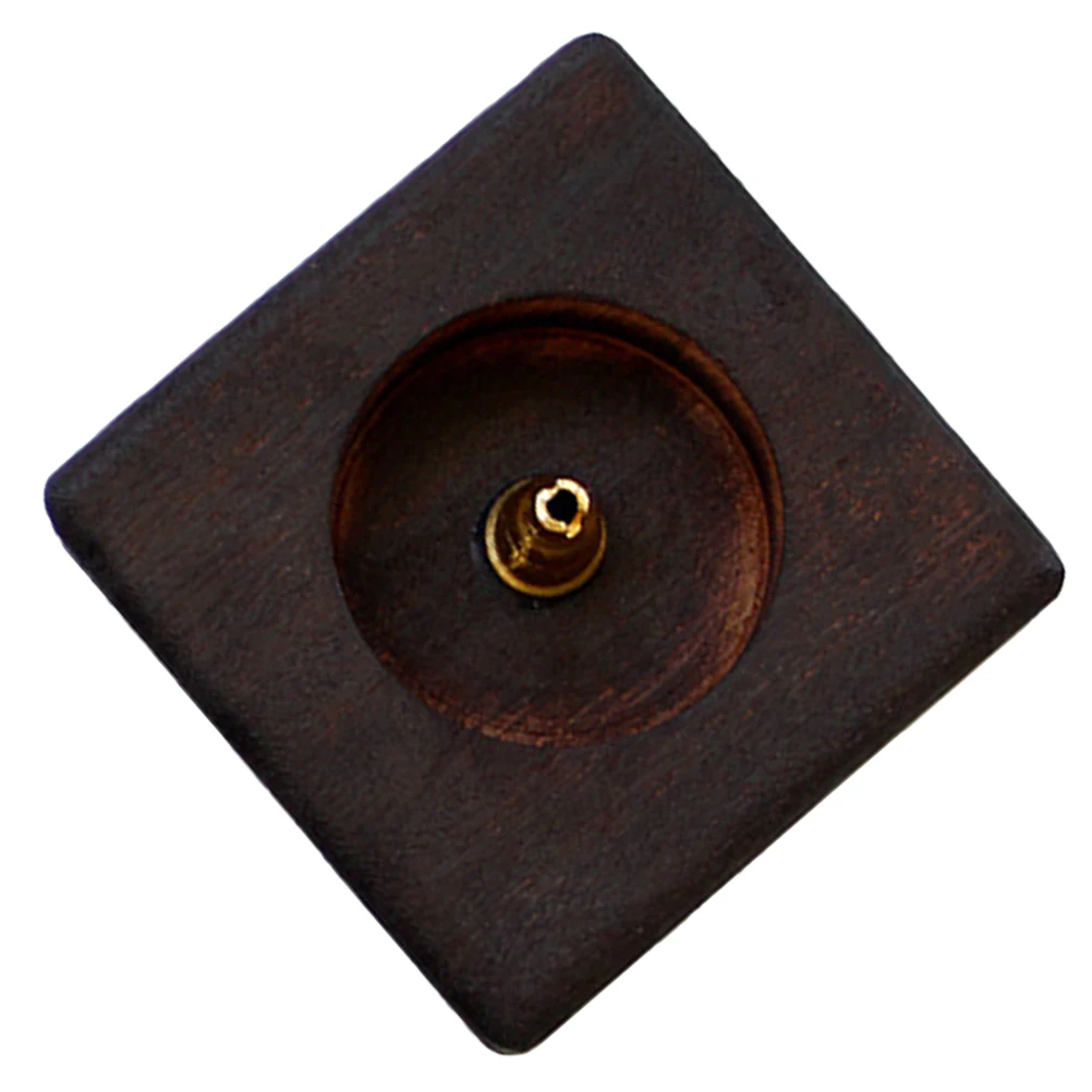 

Wooden Square Stick Holder Burner Rack Compact Size Retro Design Home Office Decor Meditation Room Temple Gift Desktop