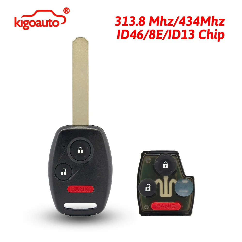 

Пульт дистанционного управления kigoauto для Honda Accord Pilot Ridgeline, 2/3 кнопки, FCC OUCG8D-380H-A CWTWBIU545, 313.8/434 МГц, ID46, 35111-S9V-325