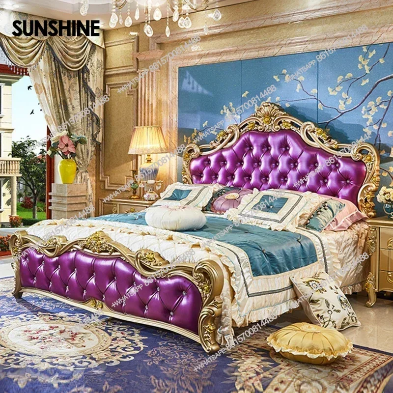 

Large Princess Master Bedroom Set Double Villa High Luxury Human Bedroom Set Wooden Sleeping Letti E Mobili NordicY