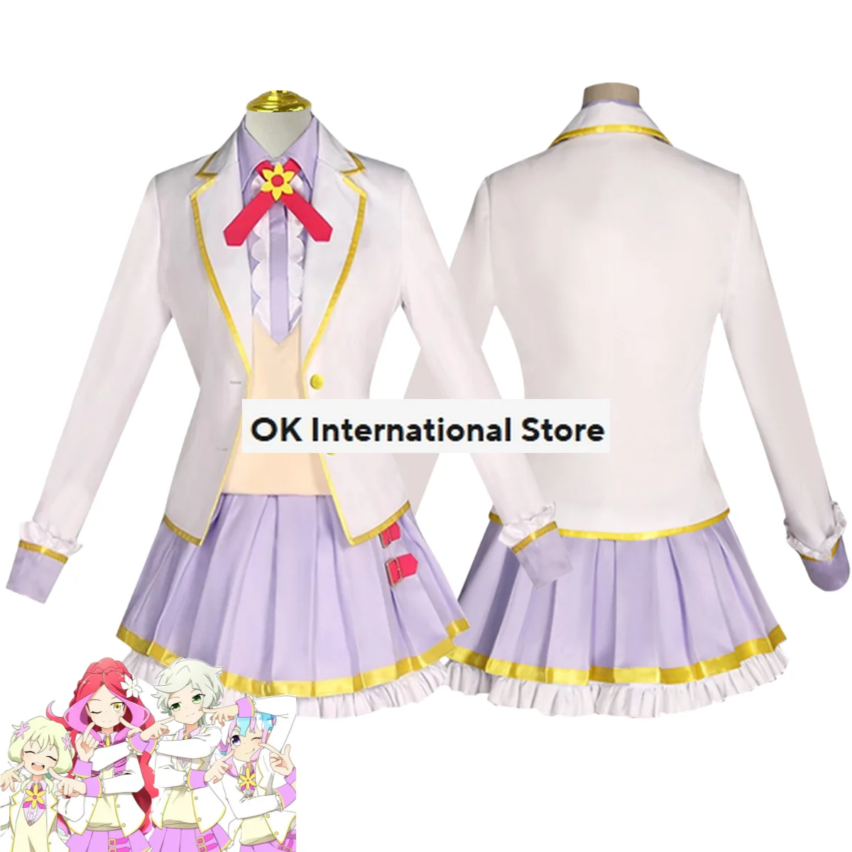 Anime Aikatsu STARS！Eruza Forute Futaba Aria Kizaki Rei Hanazono Kirara Cosplay Costume Venus Ark JK Uniforms Woman Kawaii Suit