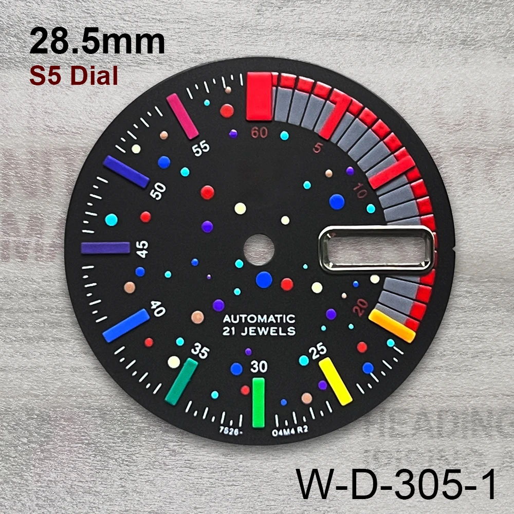 28.5mm S Logo Rome Dial Suitable For NH36/4R36 Movement Colorful Dual Calendar Quality Watch Refit Accessories