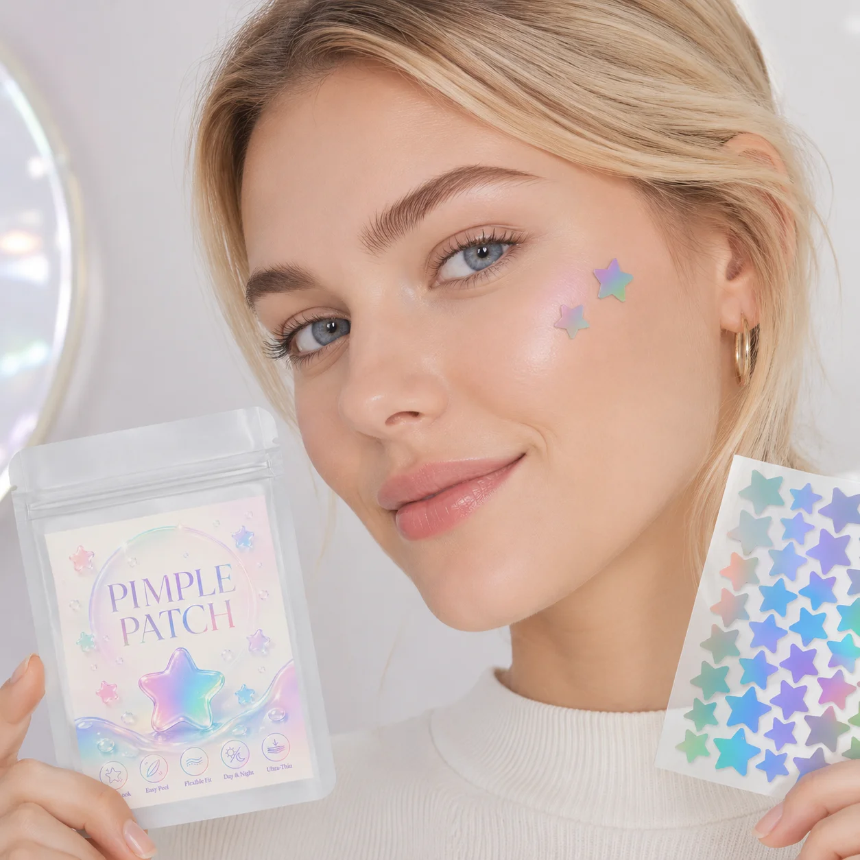 Pimple Patches (200/400/720 Pieces), 40 Patches per Sheet, Multicolor Star Shapes—Ultra-Thin, Easy Peel, Colorful Look