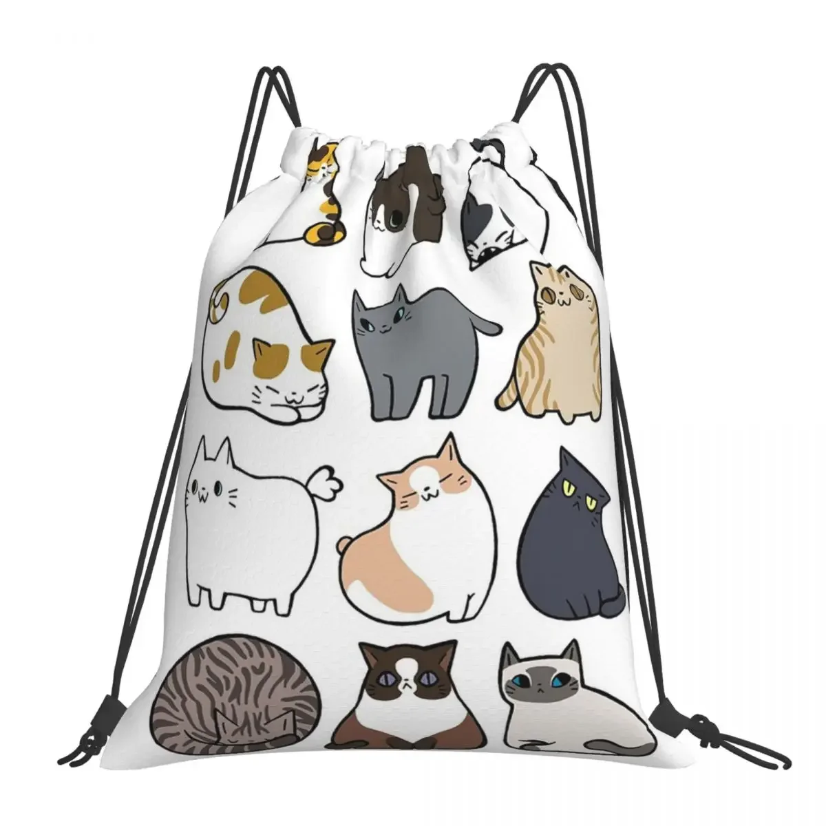 

Cats Cats Cats Backpacks Casual Portable Drawstring Bags Drawstring Bundle Pocket Sports Bag BookBag For Man Woman School