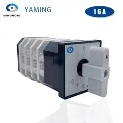 Changeover Switch LW12-16/4 Rotary Universal Cam Switches 16A 4 Poles 8 Position Interruptores Electricos With Screws Terminal