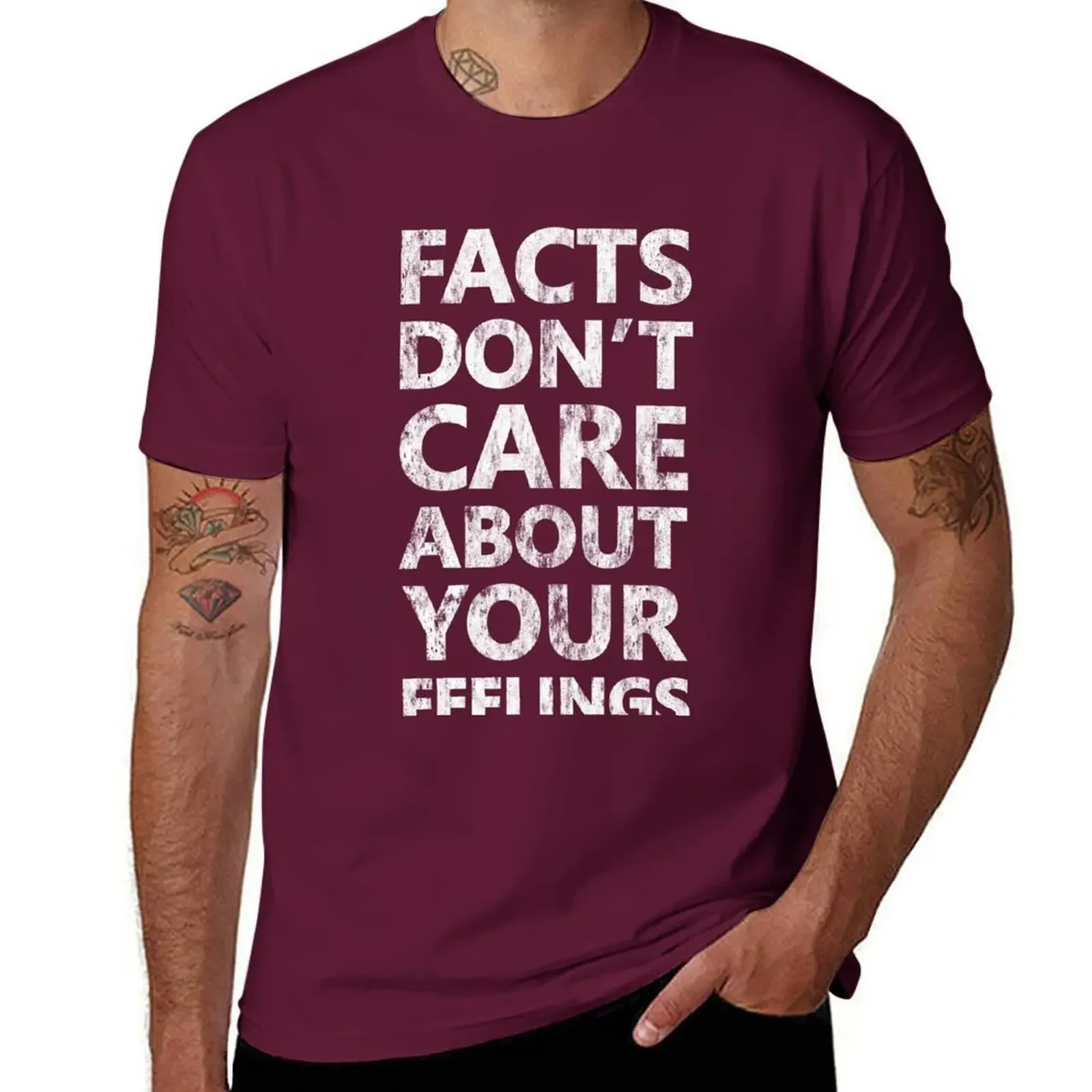 Vintage Tops Plus Size Tops Men Clothings Ben Shapiro Facts Don't Care about Your Feelings Vintage T-shirt Graphic Men Clothing