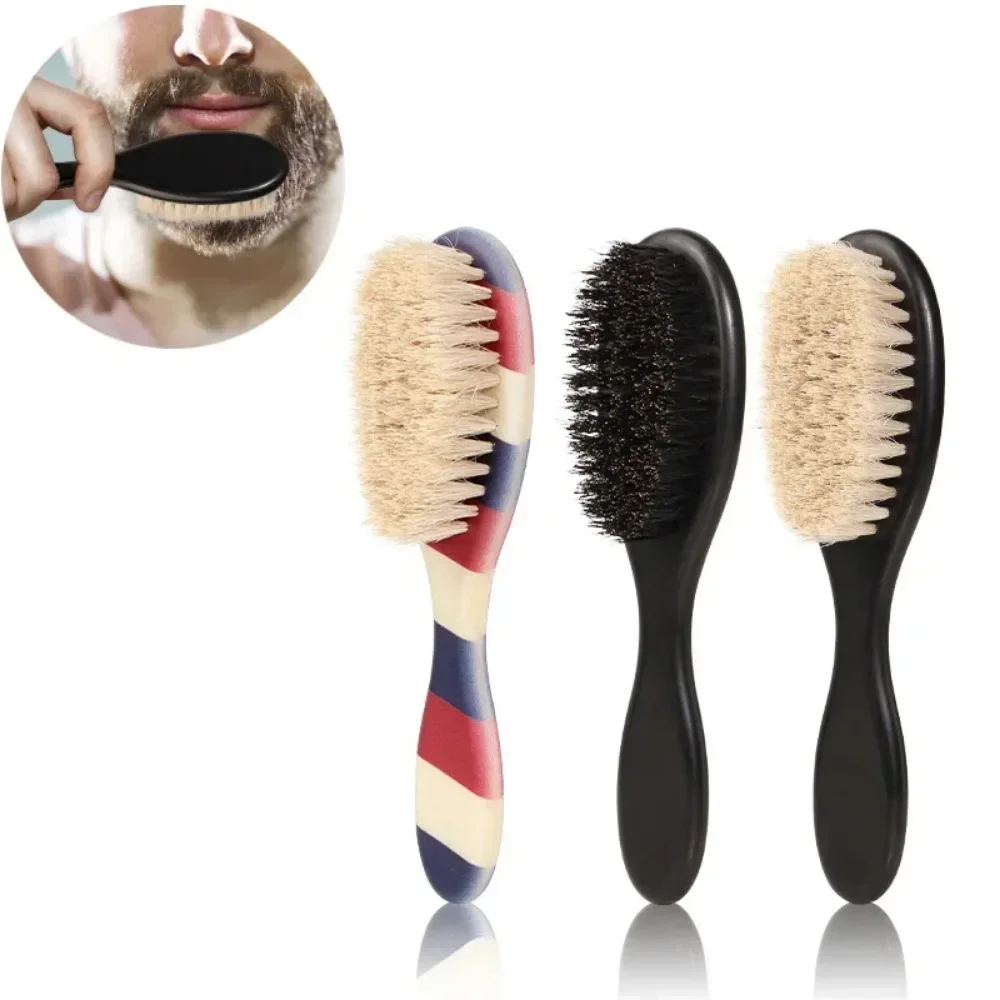 

New Professional Barber Shaving Beard Brush Removal Neck Dusting Horse Hair Brushes Face Mustache Salon Cleaning Styling Tools