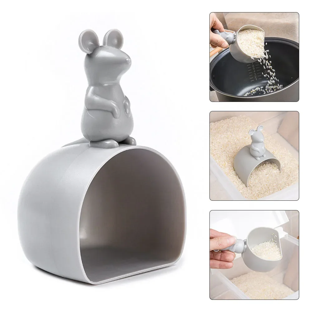 Rice Measure Spoon Cartoon Rice Cup Lightweight Multi-fuctional Plastic Rice Grain Flour Shovel 1PC Kitchen Tool Hot