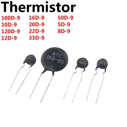 100PCS NTC Thermistor Resistor 100D-9 10D-9 120D-9 12D-9 16D-9 20D-9 22D-9 33D-9 50D-9 5D-9 8D-9