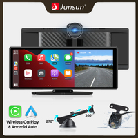 Junsun 10.26 Inch Car Screen Wireless CarPlay Android Auto Smart Radio 4K+1080P Dual Driving Recorder Voice Assistant Bluetooth