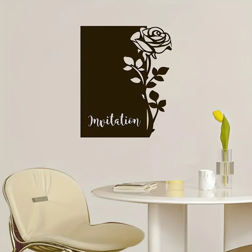 

Rose Pattern Metal Hanging Pictures, Fashion Personality, Indoor Living Room Office Decoration, Wedding Party Accessories