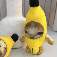 Crying Banana Cat Plush Keychain, Happy Funny Baby Sound Cat Stuffed Animal Ornaments decor, thanksgiving, Christmas gift