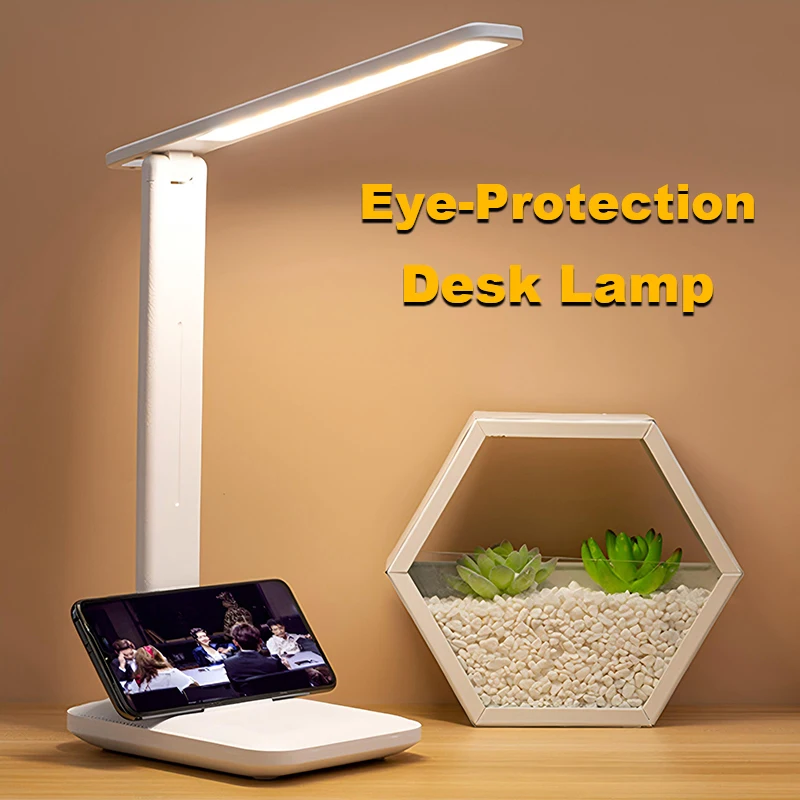 

Foldable Table Lamp USB Rechargeable Portable Desk Lamp 3 Levels Dimmable Touch Bedside Reading Eye Protection Night Light