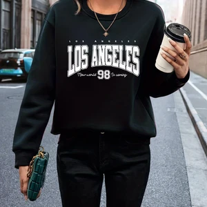 Koreanischer Trend Los Angeles Kehrer 98 Buchstaben gedrucktes Sweatshirt mit langärmeliger Kapuze O-The Pullover Handbar 8 Hauptverkäufe Los Angeles weiblich - №1