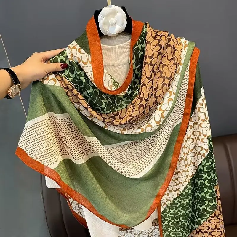 Air Conditioning Office Shawl, Autumn And Winter Women's Cotton And Linen Scarf, Fashionable Foreign Silk Scarf, Sunscreen Scarf