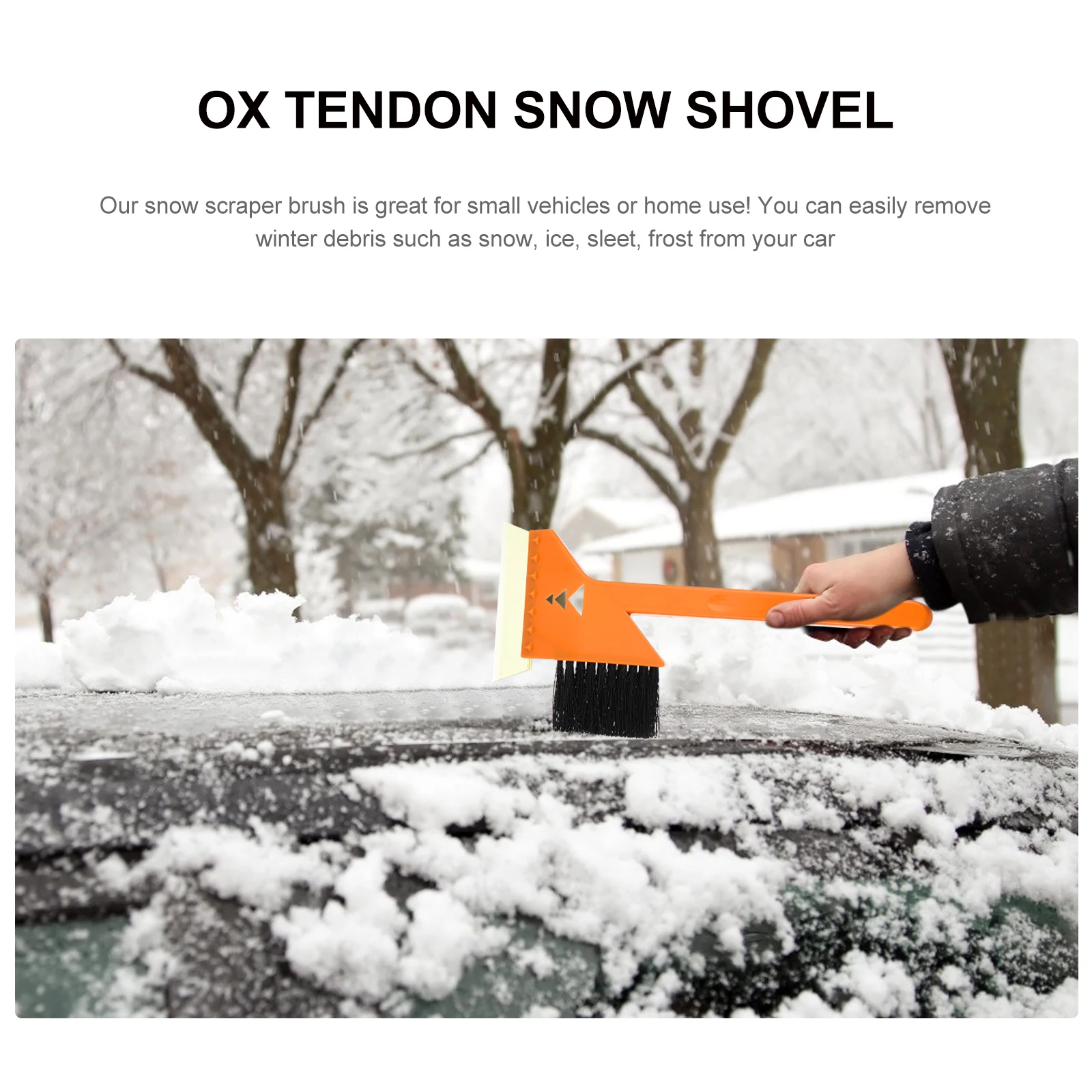 

2pcs Car Snow Scraper Brush Windshield Thick Snow Removal Heavy Duty Ice Shovel Tool Vehicle Glass Paint Protection Foldable