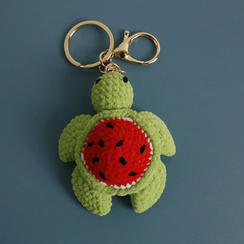

Cute Fruit Series Turtle Doll Crochet Keyrings Knitted Funny Turtle Keychains For Backpack Pendant Cute Turtle Doll Keyring Gift