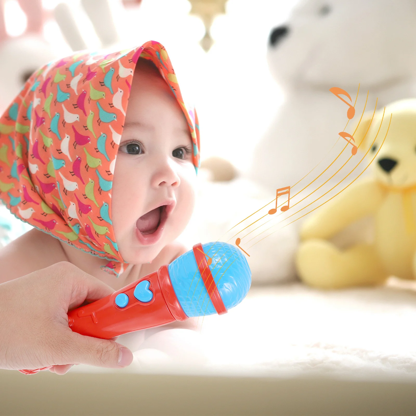 ميكروفون أطفال عالي المحاكاة للتعليم المبكر يغني كاريوكي ألعوبة موسيقى أطفال ملونة متينة #3