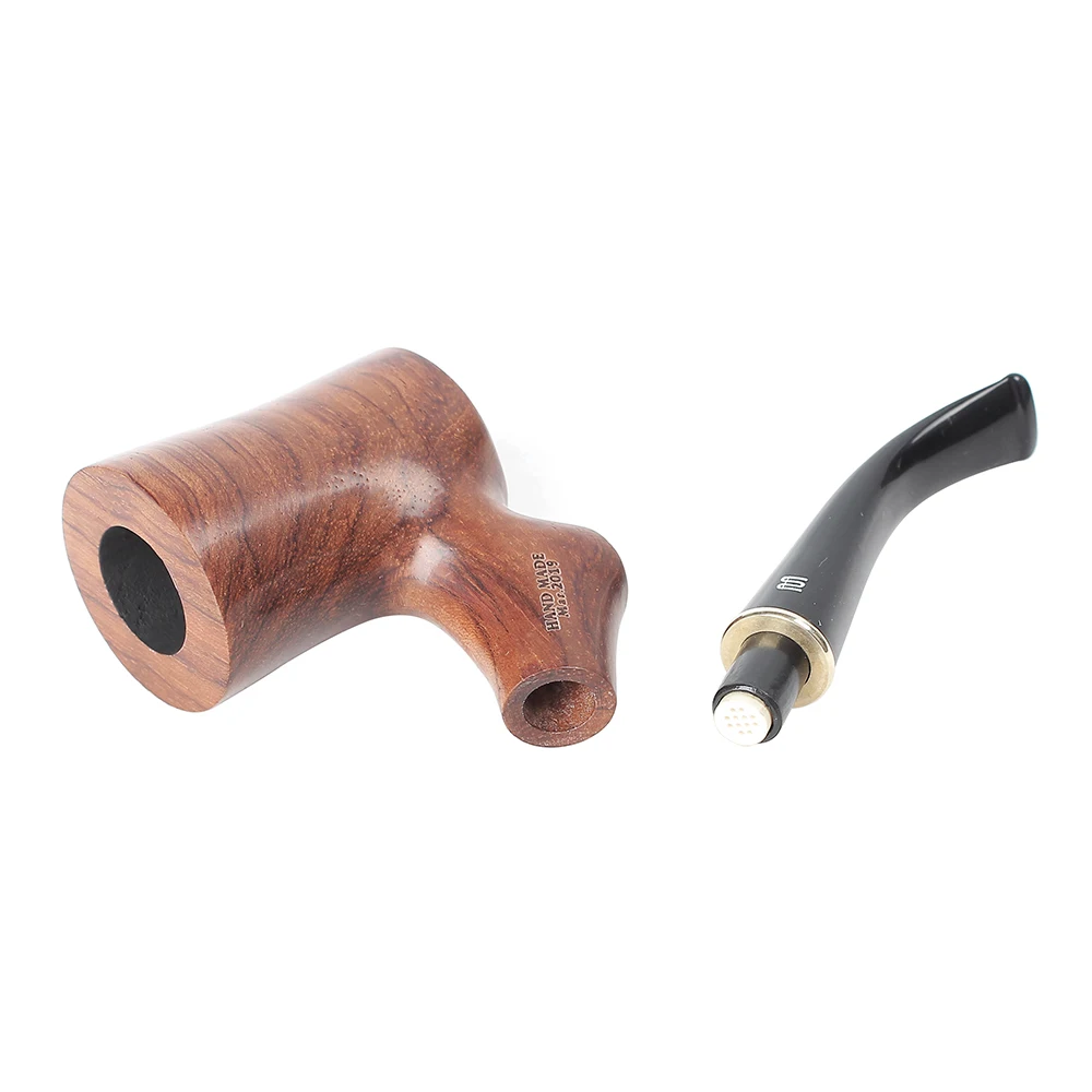 Old Fox Rosewood Tobacco Bent Pipe Set Accessories 9MM Activated Carbon Paper Filter Sandalwood Smoking Pipe With 10 Tools Kits