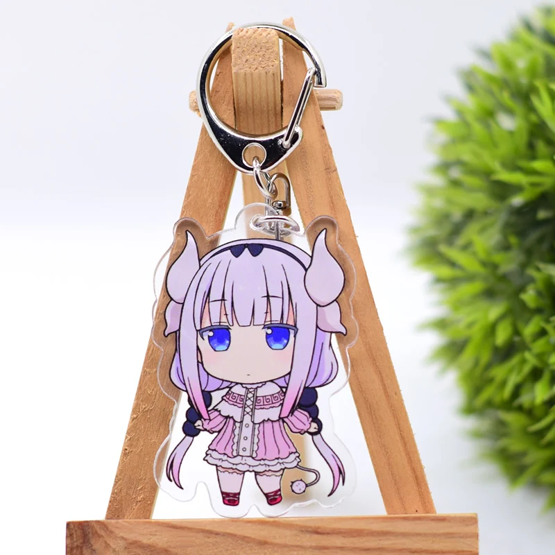 Miss Kobayashis Dragon Key Chain 6 Styles Arcylic Cartoon Figures Keyrings Anime Accessories