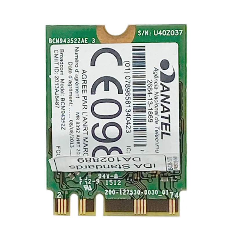 DW1560 6XRYC 802.11 AC 867 Mbps Bluetooth 4.0 WIFI WLAN Card NGFF for XPS 13 9343 Broadcom BCM94352Z Toshiba Acer ASUS