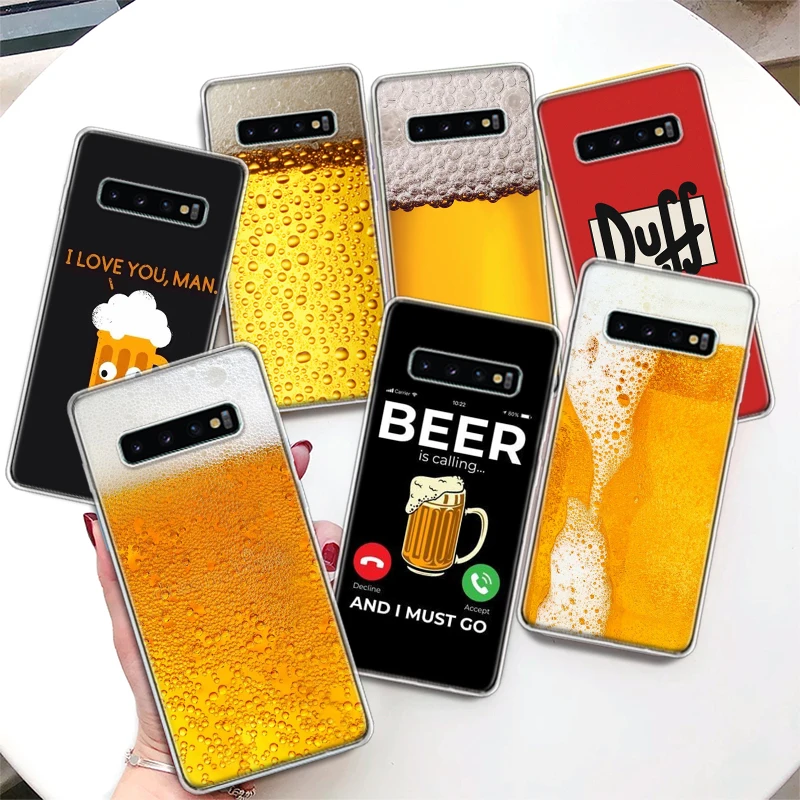 World Beers Alcohol Summer Bubble Coque Phone Case For Samsung Galaxy S24 S23 Ultra S22 S21 S20 FE S10 Plus S10E S9 S8 + Lite So