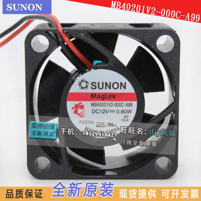 JFG For New SUNON MB40201V2-000C-A99 12V 0.60W 4CM 4020 Silence Cooling Fan