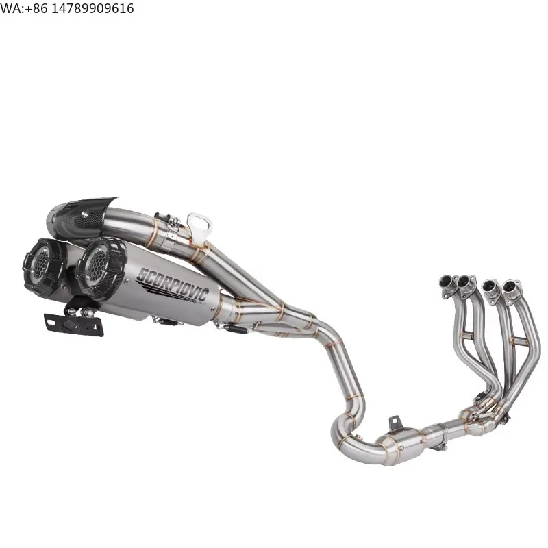 High Performance Exhaust for Ninja ZX4R ZX4RR ZX 4R 4RR Full Motorcycle Exhaust System Front Link Pipe With Double Muffler