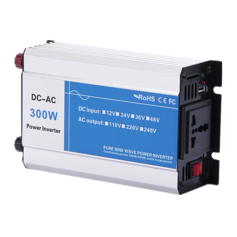 

300w 50hz Pure Sine Wave Power Inverter 12VDC 24VDC to 220VAC Power inverter Car