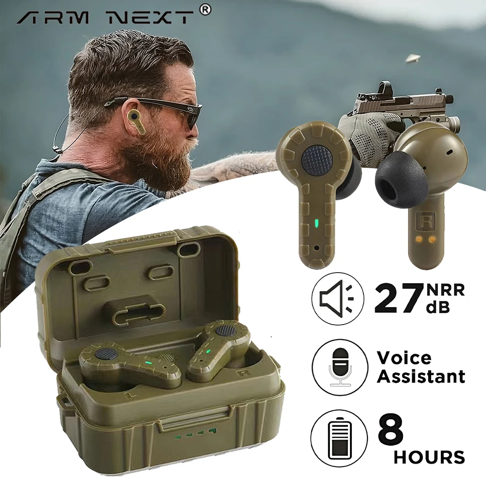 ARM PRÓXIMO-captação de som intra-auricular Auscultadores com cancelamento de ruído, proteção auditiva, tampões eletrónicos, duração da bateria extra longa