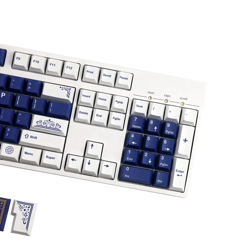 Imagem -04 - Conjunto Gmk Lazurite Keycaps Pbt Tintura Subbed Chave Tampões Cherry Perfil Keycap com 2.25u 2.75u 3u 7u Barra de Espaço Iso Entrar 140key