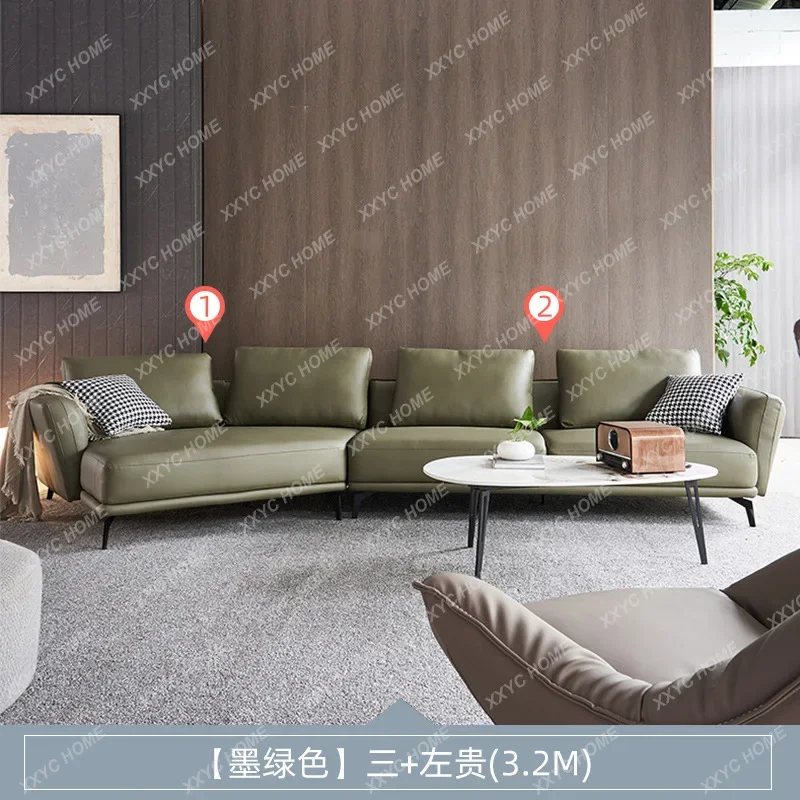 

Italian leather living room combination first layer cowhide down princess corner sofa