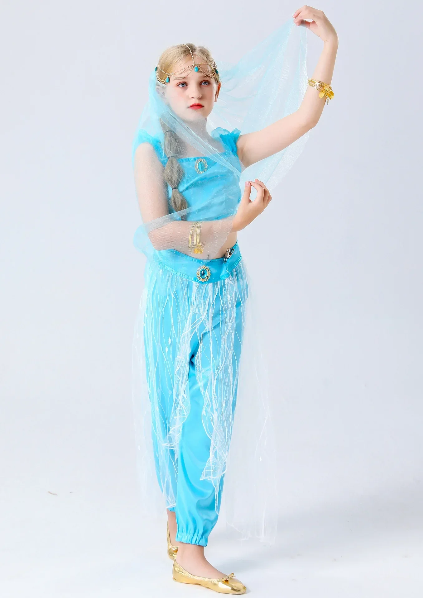 Children's Princess Jasmine Dress Role-Playing Performance Costume