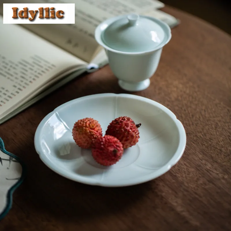 ضبابي الأزرق وعاء تحمل حامل زن Teaware صينية الجافة فقاعة الجدول صينية الشاي الوقايات الصينية الشاي أدوات المائدة الفاكهة طبق للوجبات الخفيفة الحرفية