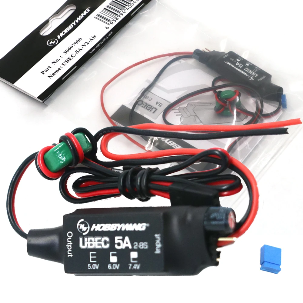 

Hobbywing UBEC 5A V2 Air High Voltage Regulator Module 2-8S 5V 6V 7.4V 5A Adjustable BEC for Crawler