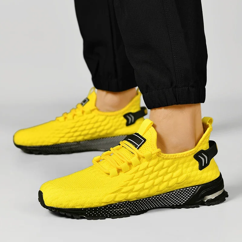 

Marathon Sneakers Men's Casual Fabric Breathable Wear-resistant New High Quality Oversized Flying Woven Running Shoes
